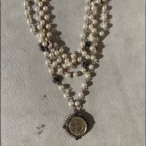 VSA Magdalena multi-strand pearl necklace.